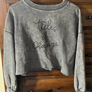 "Tides of Change" Pullover Sweatshirt, Dark Gray, XS, Flirtitude Active